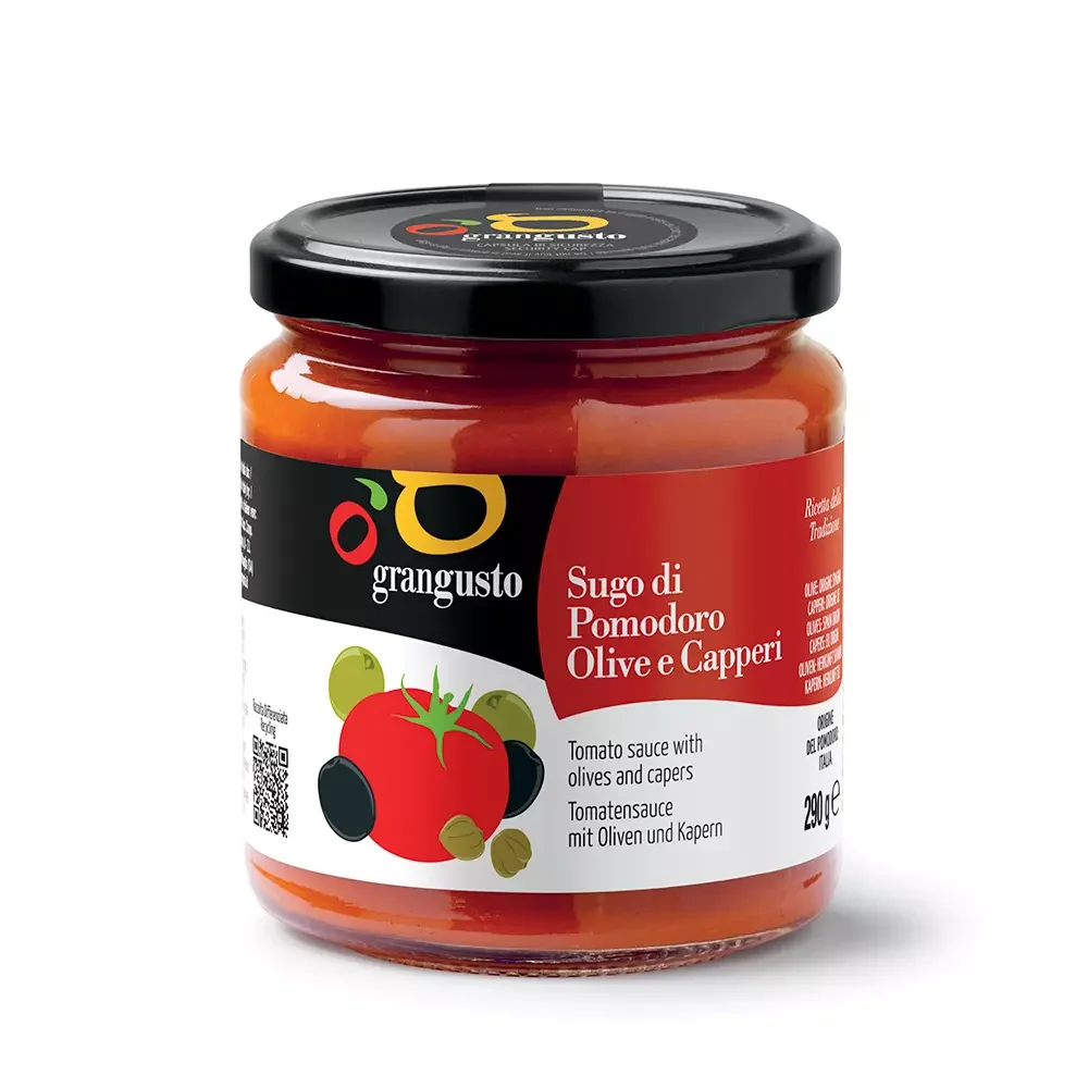 Grangusto Sugo di pomodoro olive e capperi 290g - Pacco da 6pz